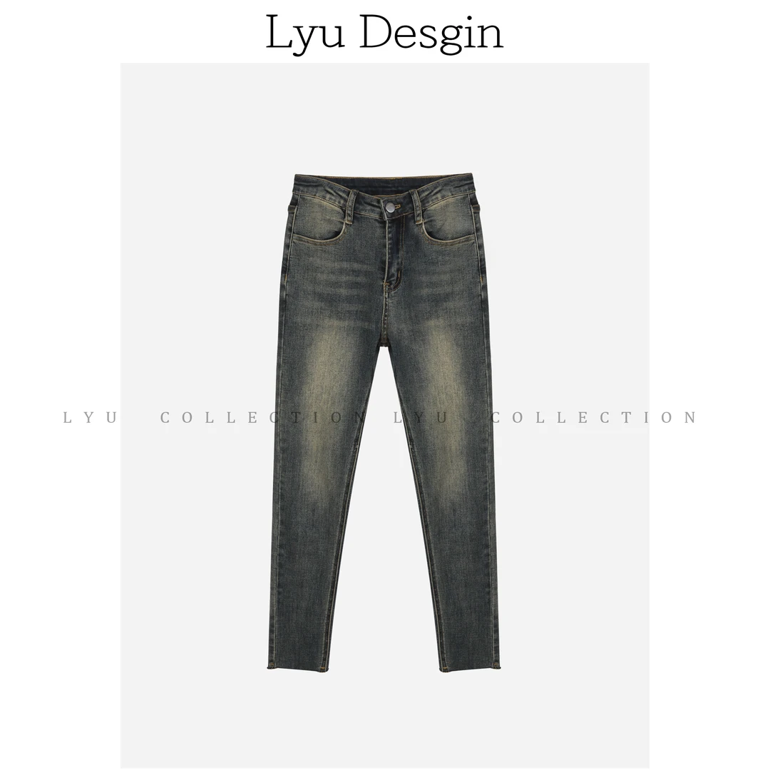 LYU复古高腰显瘦小脚裤预VVQ4NZK4464