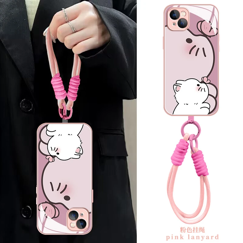 【苹果/华为/荣耀/OPPO/vivo/小米】蝴蝶猫咪液态玻璃手机壳