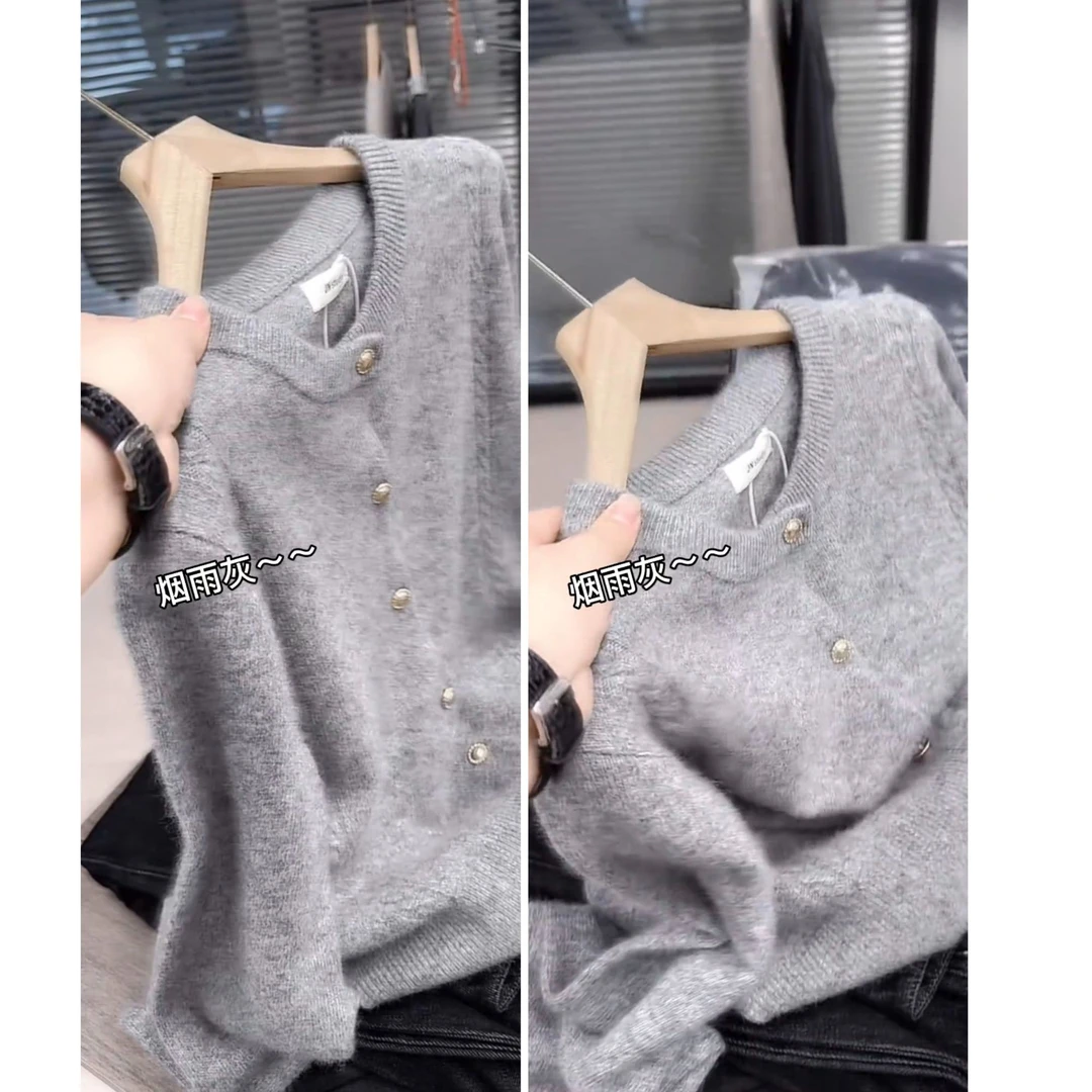 【现货】软糯毛衣开衫上衣女2025秋冬高级感小个子内搭叠穿毛针织衫