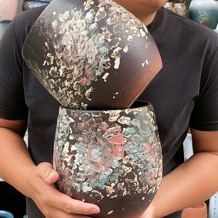 紫砂花盆口16高21福利