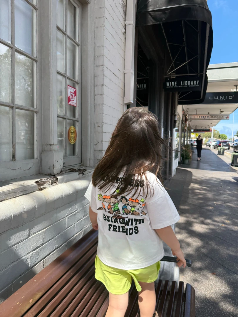 Enya小蘑菇 春夏新款可爱卡通前后双面印花T恤