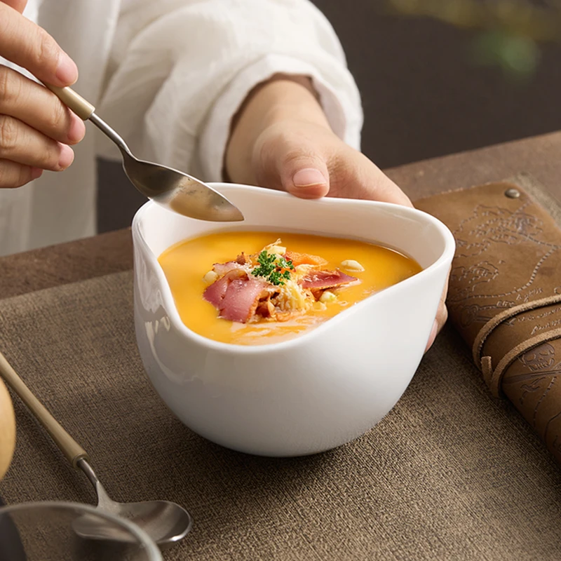 三角碗高温创意家用水果沙拉碗轻奢高级感甜品碗异形碗轻奢凉菜碗