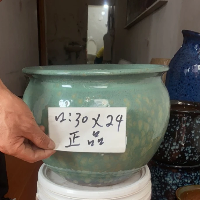 30厘米大口径粗陶透气花盆适合多肉绿植盆景家用大号