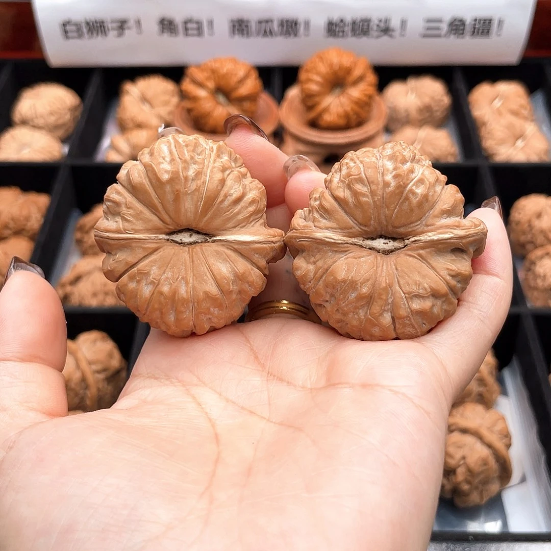 把件文玩核桃43南瓜全品深凹底大眼睛对歪4306