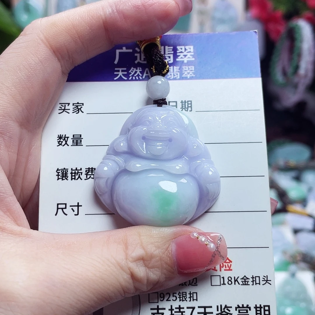 翡翠未镶嵌颈饰佛公23