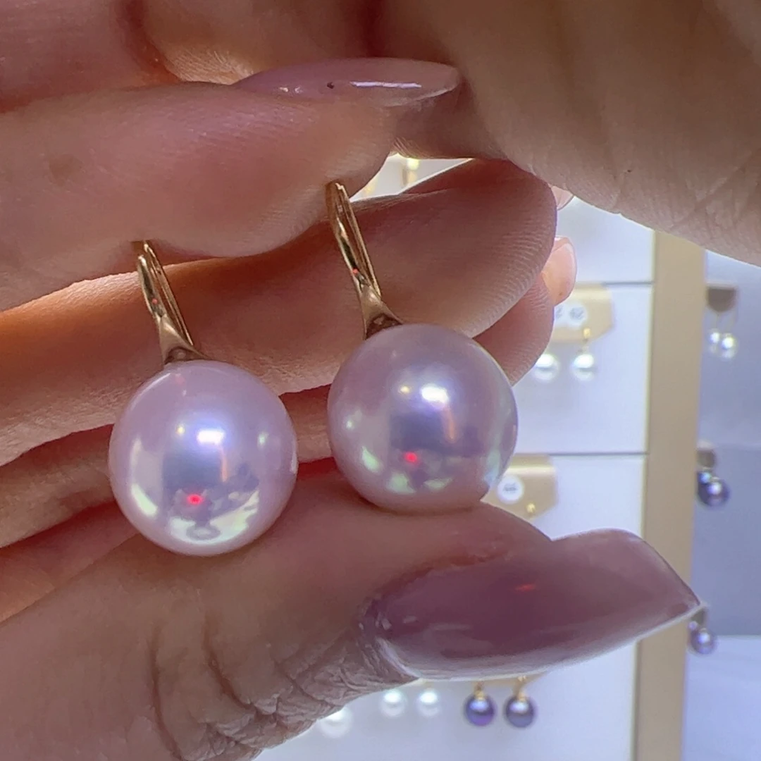 淡水珍珠耳饰18K金镶嵌