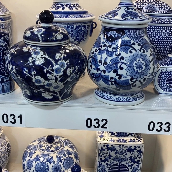 【闪购商品】摆件青花瓷手绘储蓄罐，两个