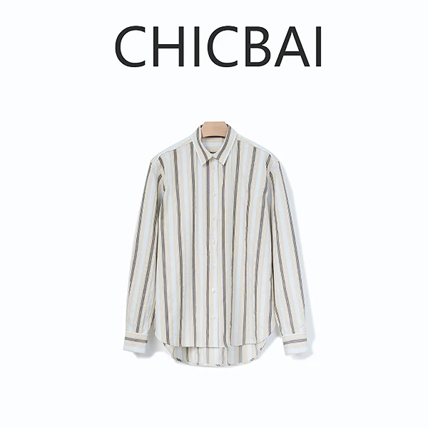 CHICBAI 25年新款四色立体条纹廓形衬衫