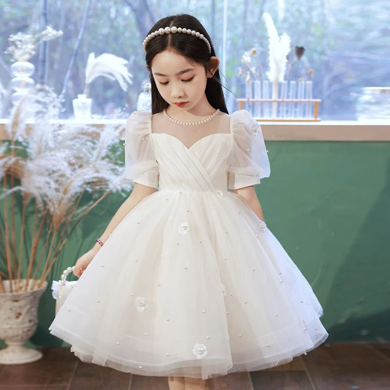 儿童礼服公主裙女童生日小女孩花童婚纱主持人钢琴演出服演奏六一
