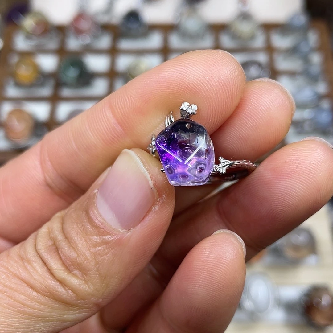 【闪购商品】银S925镶嵌珠宝半成品水晶戒指