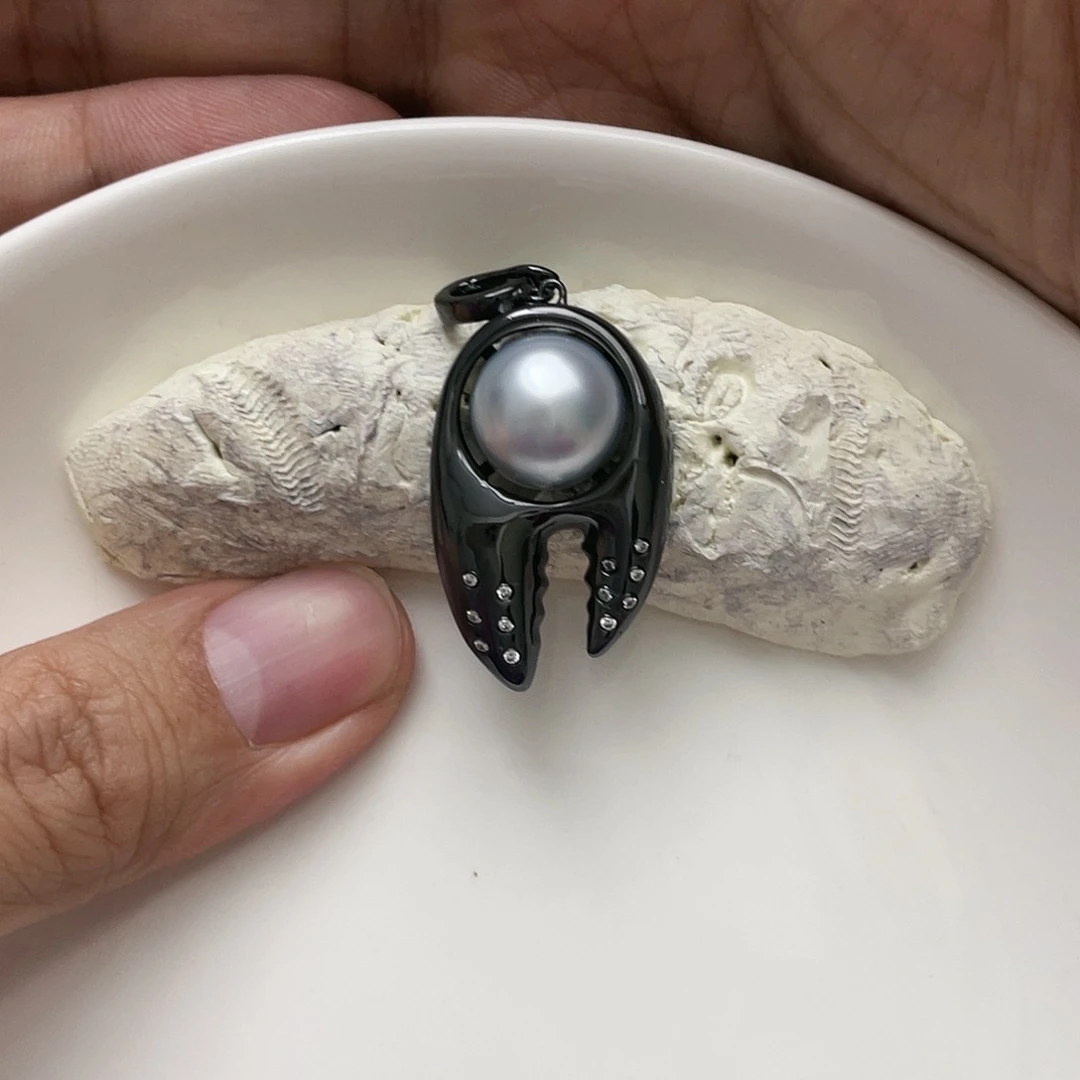 海水珍珠吊坠(不含链)银S925镶嵌冷*