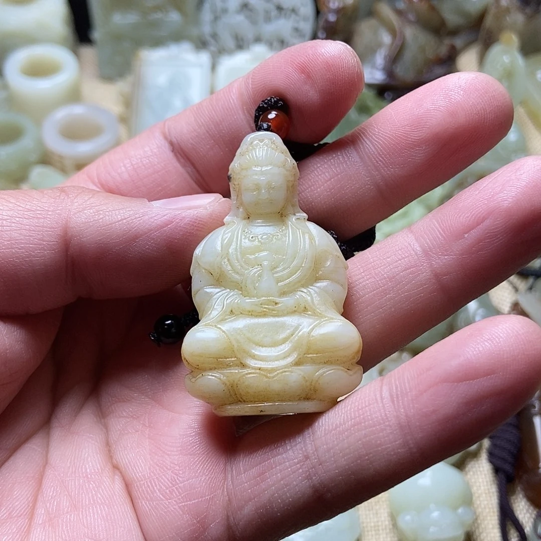 和田玉挂件未镶嵌龙***哥