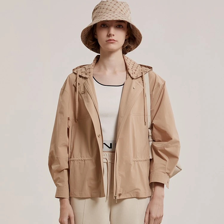 senkni/圣可尼休闲宽松春季可脱卸连帽抽绳短风衣S103101NE-62