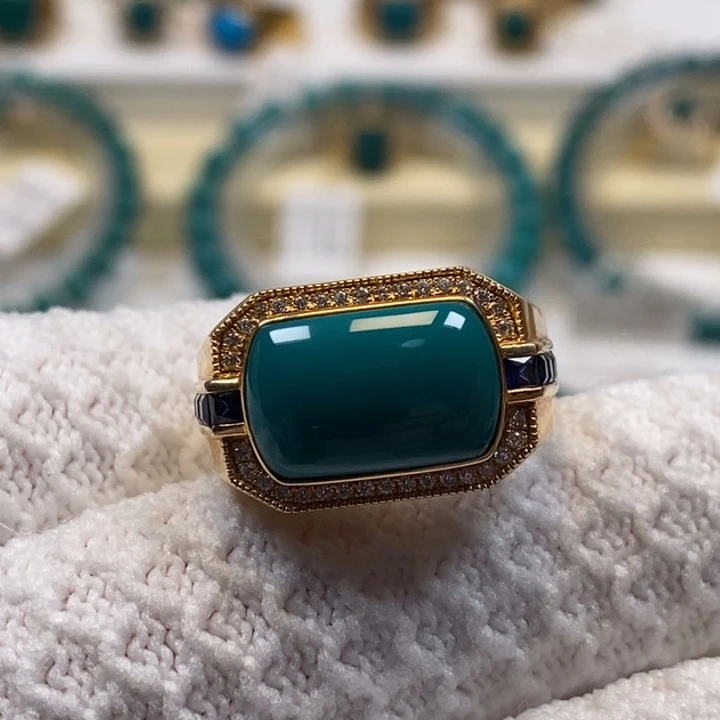 绿松石珠宝奇石18K金镶嵌Ａ１４３