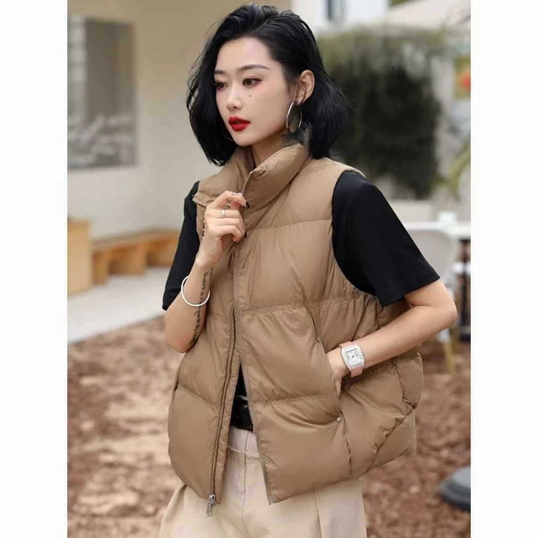 白鸭绒羽绒马甲外套