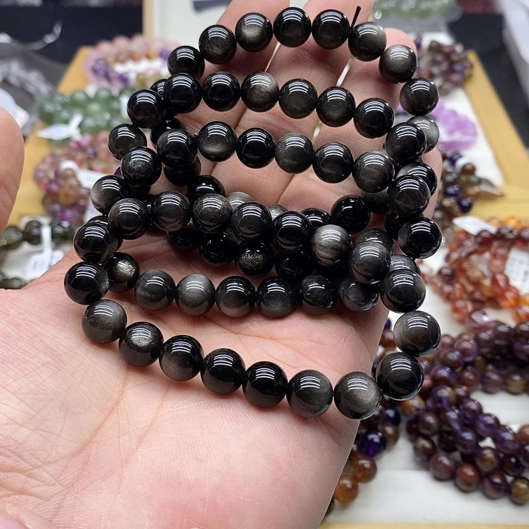 黑曜岩手链未镶嵌多样性发货发一条