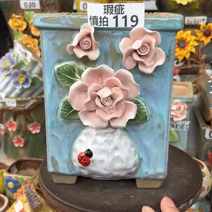 紫砂花盆粗陶材质多肉花盆119