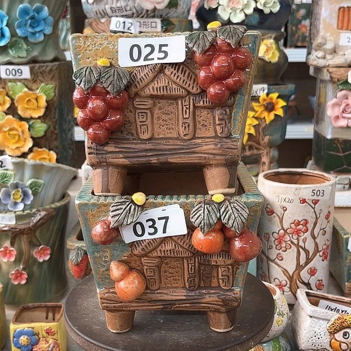 紫砂花盆粗陶材质多肉花盆