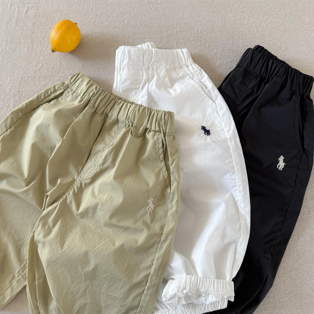 新款儿童长裤夏男女童标纯色束脚裤宝宝小童洋气薄款休闲裤