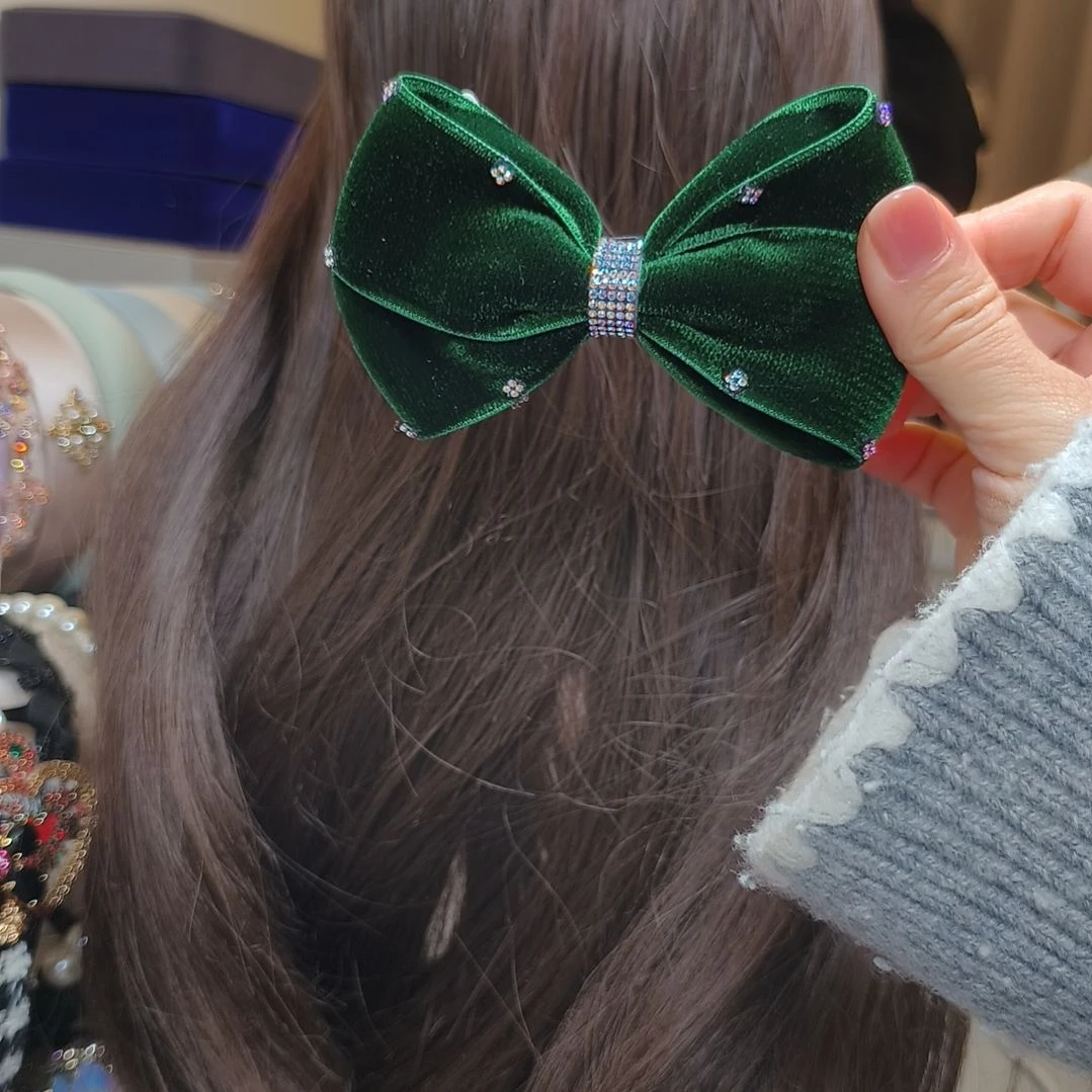 皮质铁合金丝绒华子蝴蝶结