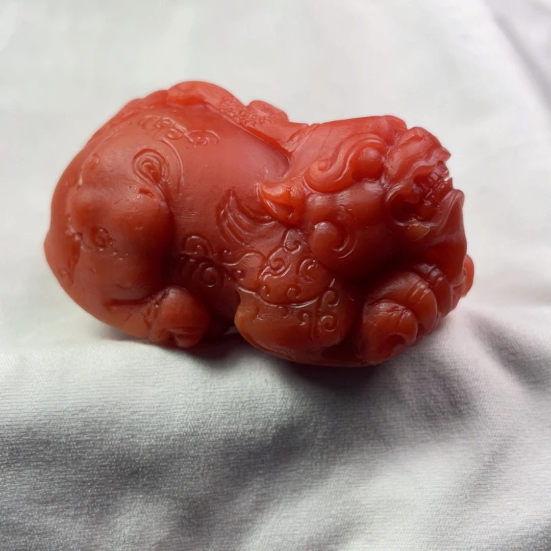 南红玛瑙未镶嵌原矿保山南红貔貅手把件