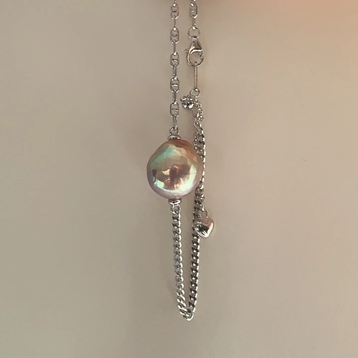 淡水珍珠手绳银S925镶嵌糖纸手链