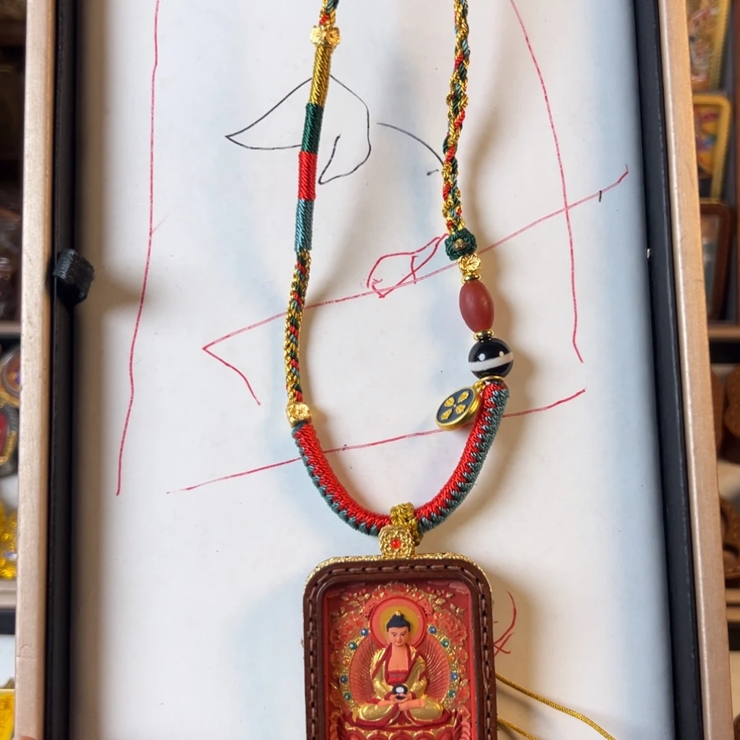 吊坠A****木装裱画立体擦擦阿弥陀佛