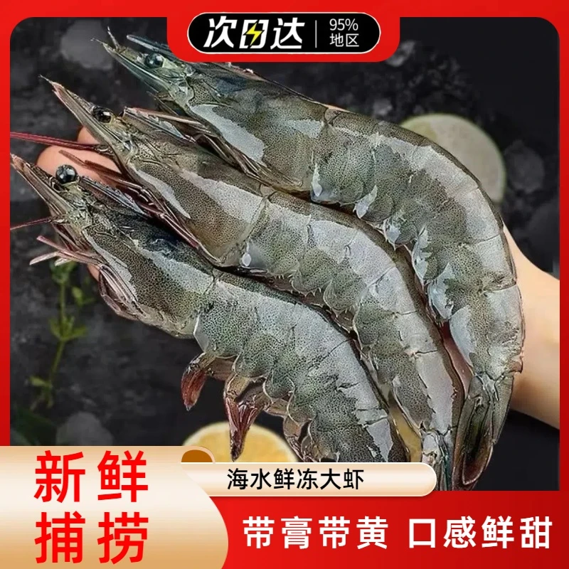 青岛大虾15-18厘米左右2030大大号海虾40-45只左右活虾速冻1500g精品