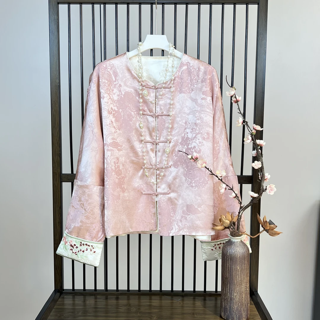 【扶摇直上】 新中式醋酸古法手工织造双面穿外套 YC3366