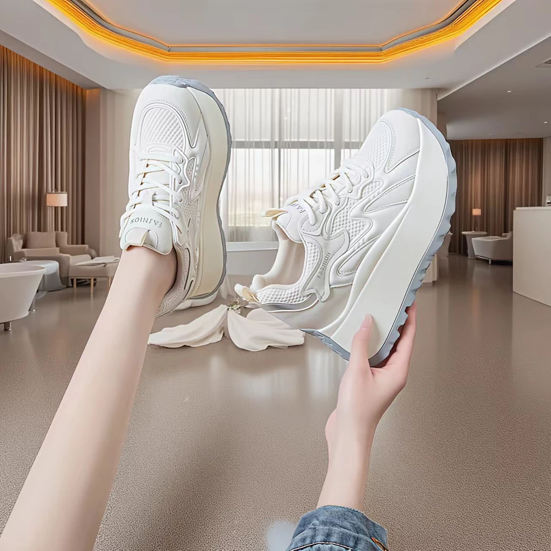 厚底春秋新款爆款老爹百搭小个子女士时尚2025厚底厚底休闲鞋夏季