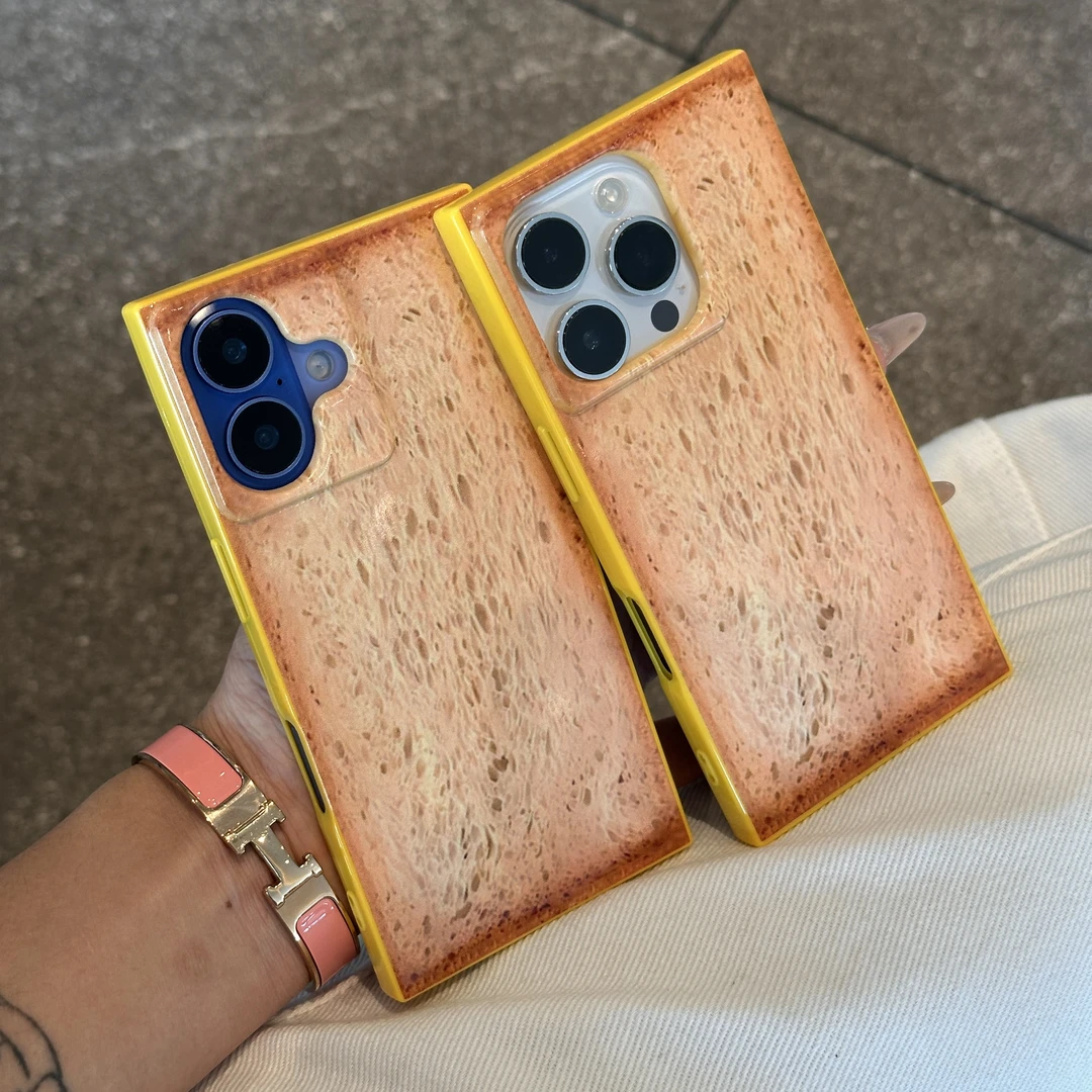 JIANGZI创意吐司面包适用苹果15/16promax手机壳iPhone1413方块12