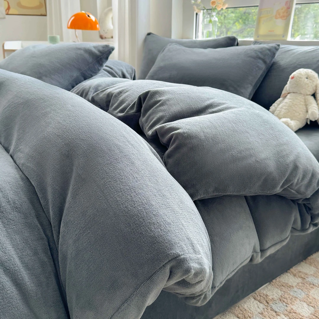 牛奶绒床上四件套加绒加厚双面绒防寒珊瑚绒床单被套4毛绒秋冬季