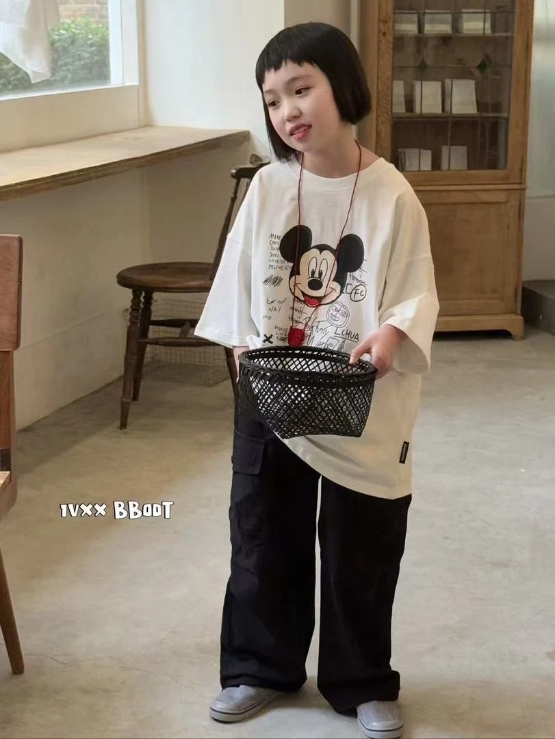 糖依果家 2025米奇韩版潮牌白T8331纯棉