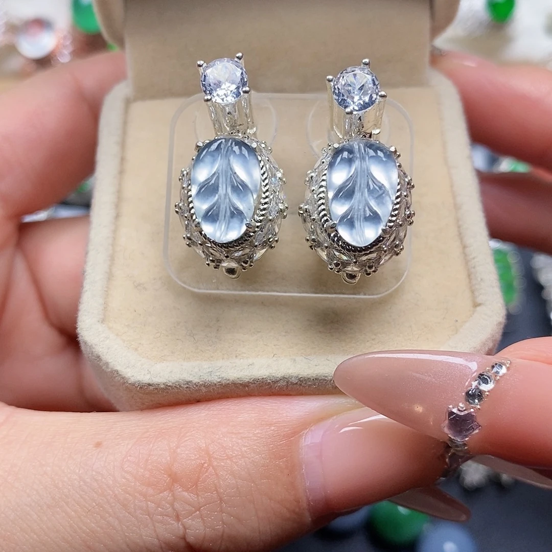 翡翠未镶嵌耳饰翡翠耳钉