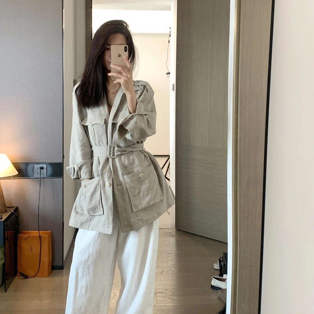 早时尚新款韩系通勤复古小众洋气外穿外套显瘦炸街衣服休闲裤子女