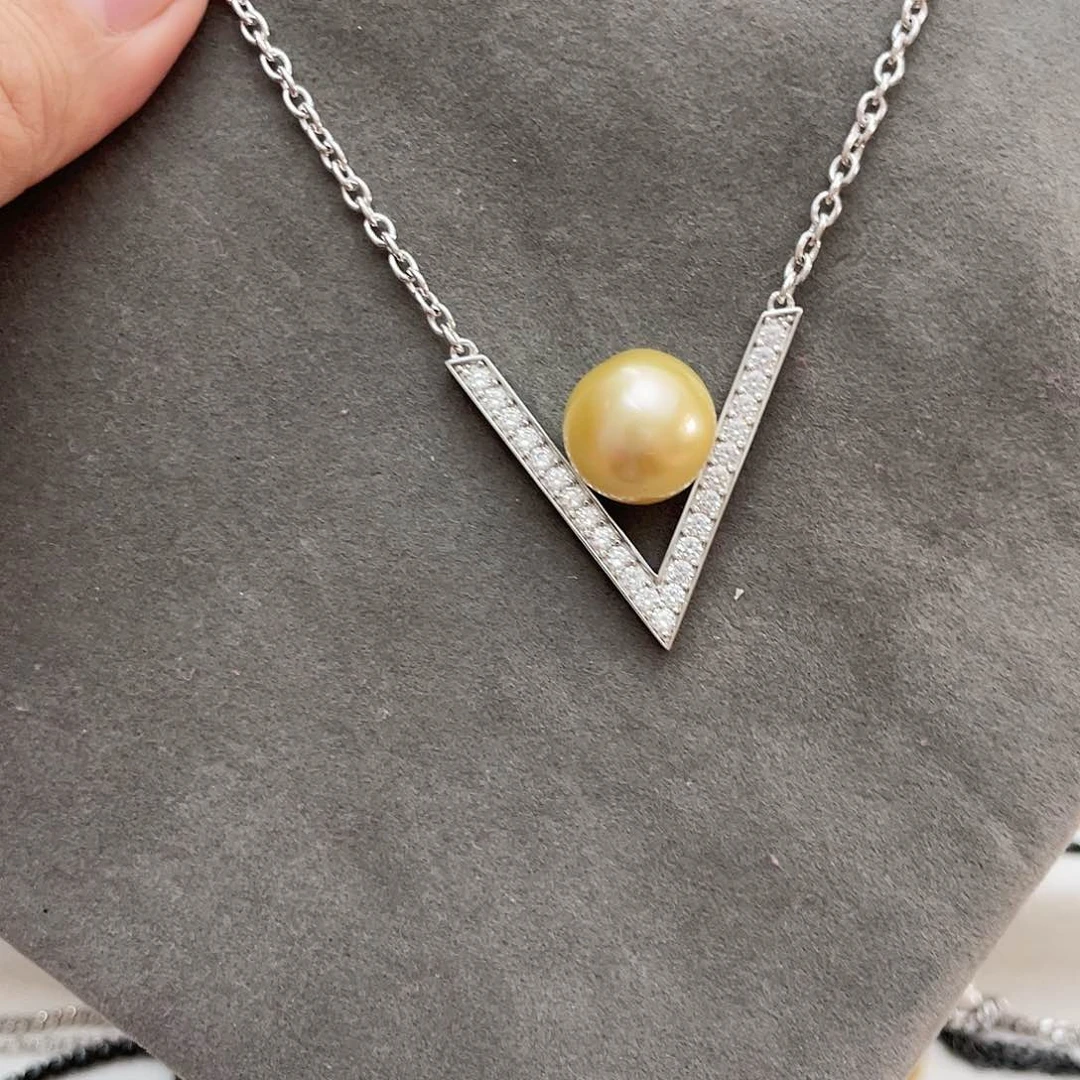 海水珍珠颈饰银S925镶嵌