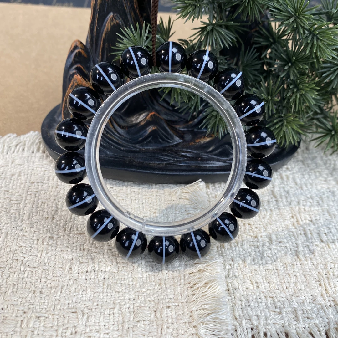 老玛瑙 精品 粗线 一线药师 手串   DZT12076