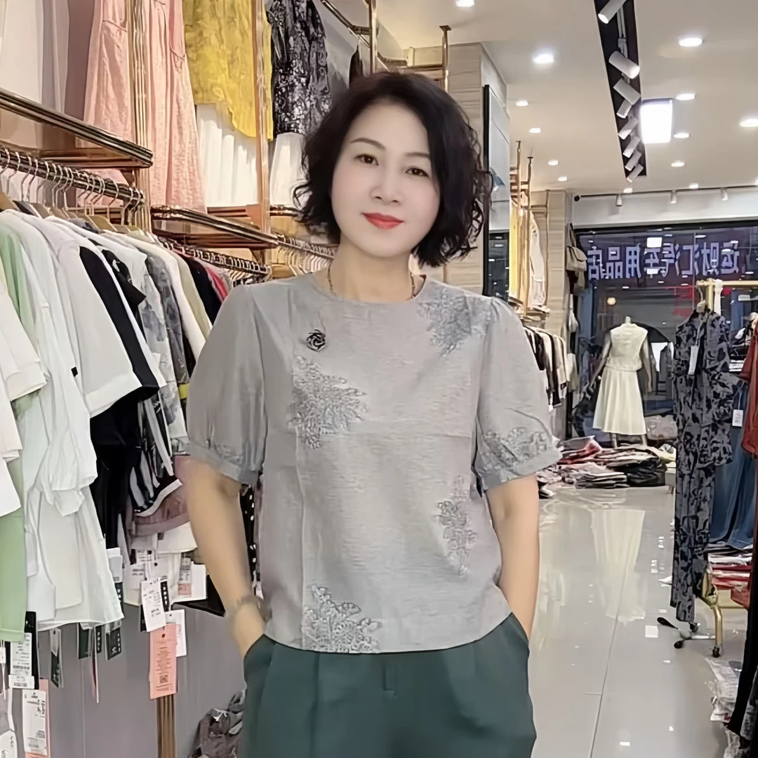 祥好服饰 套头小花显瘦清凉小衫 352