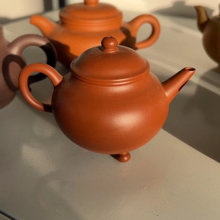 茶案紫砂红泥三足160cc