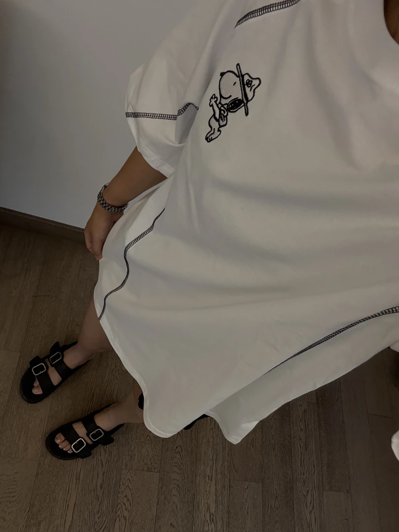 【明线爱心比】短袖休闲百搭大码时尚情侣夏季宽松潮流印花圆领