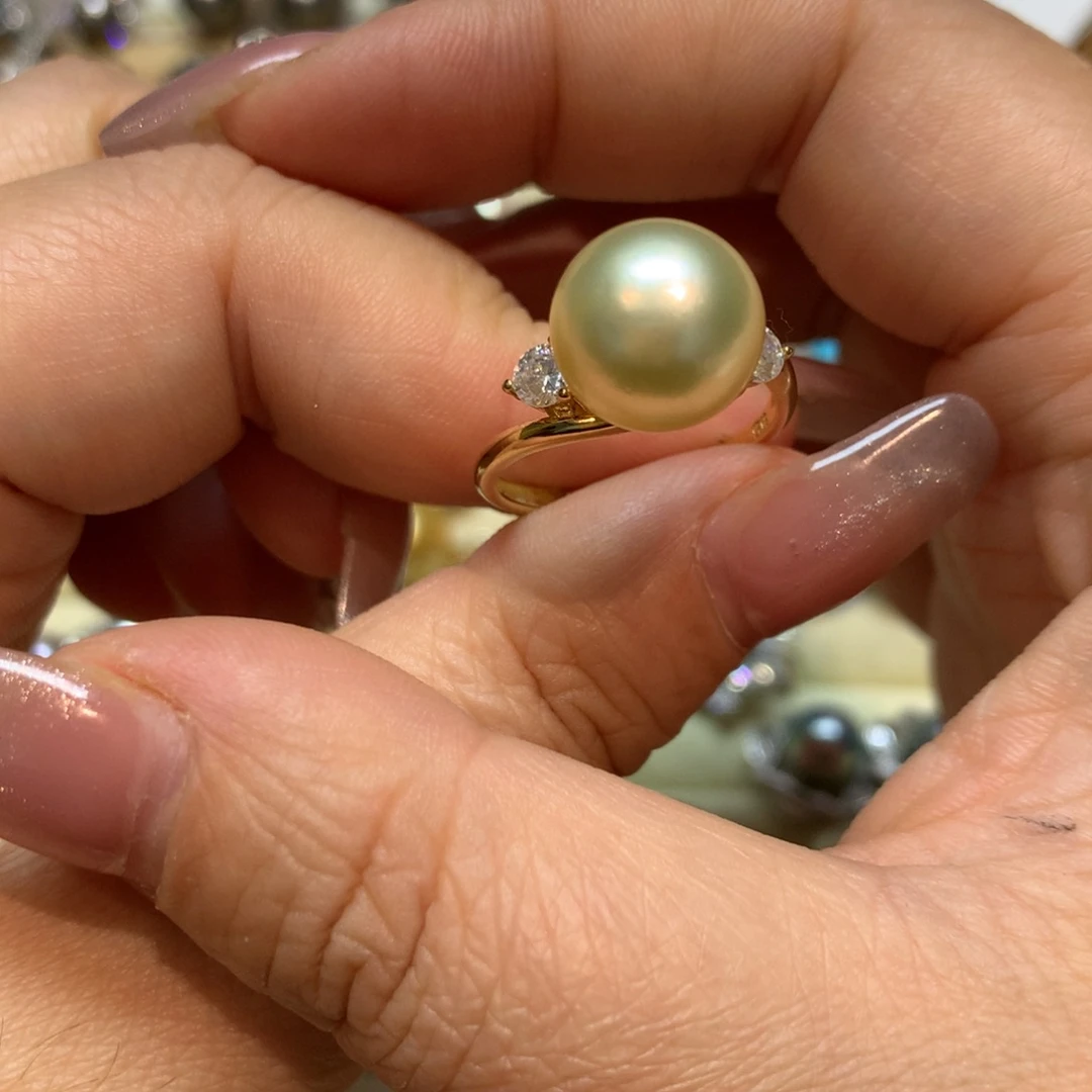 海水珍珠戒指银S925镶嵌