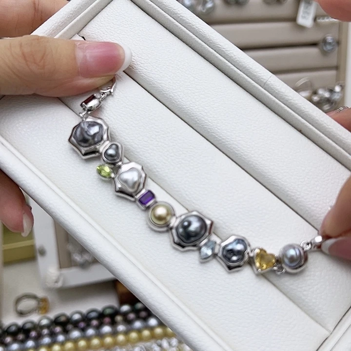 银S925镶嵌颈饰海水珍珠