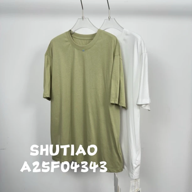 【SHUTIAO】2025夏季：新款小众设计款T恤A25F04343