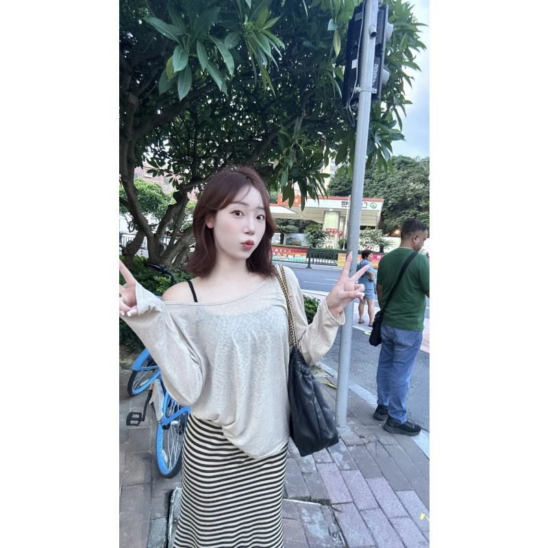 YPP！【慵懒随性】君君私服~夏季显瘦气质面膜防晒罩衫T恤慵懒风上衣