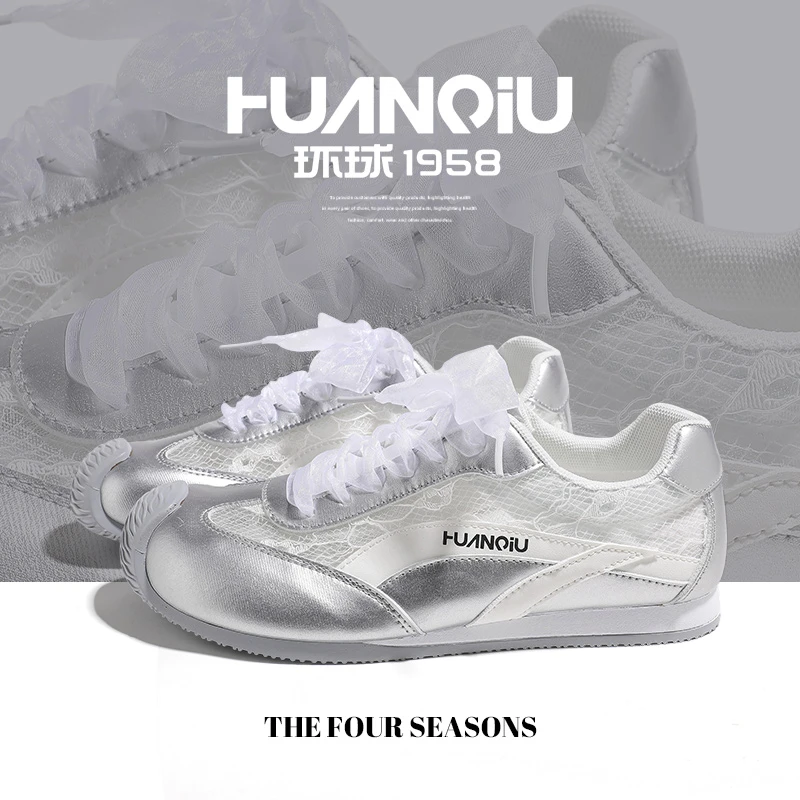 环球网面透气夏季芭蕾鞋2025韩版时尚平底轻便百搭休闲鞋女德训鞋