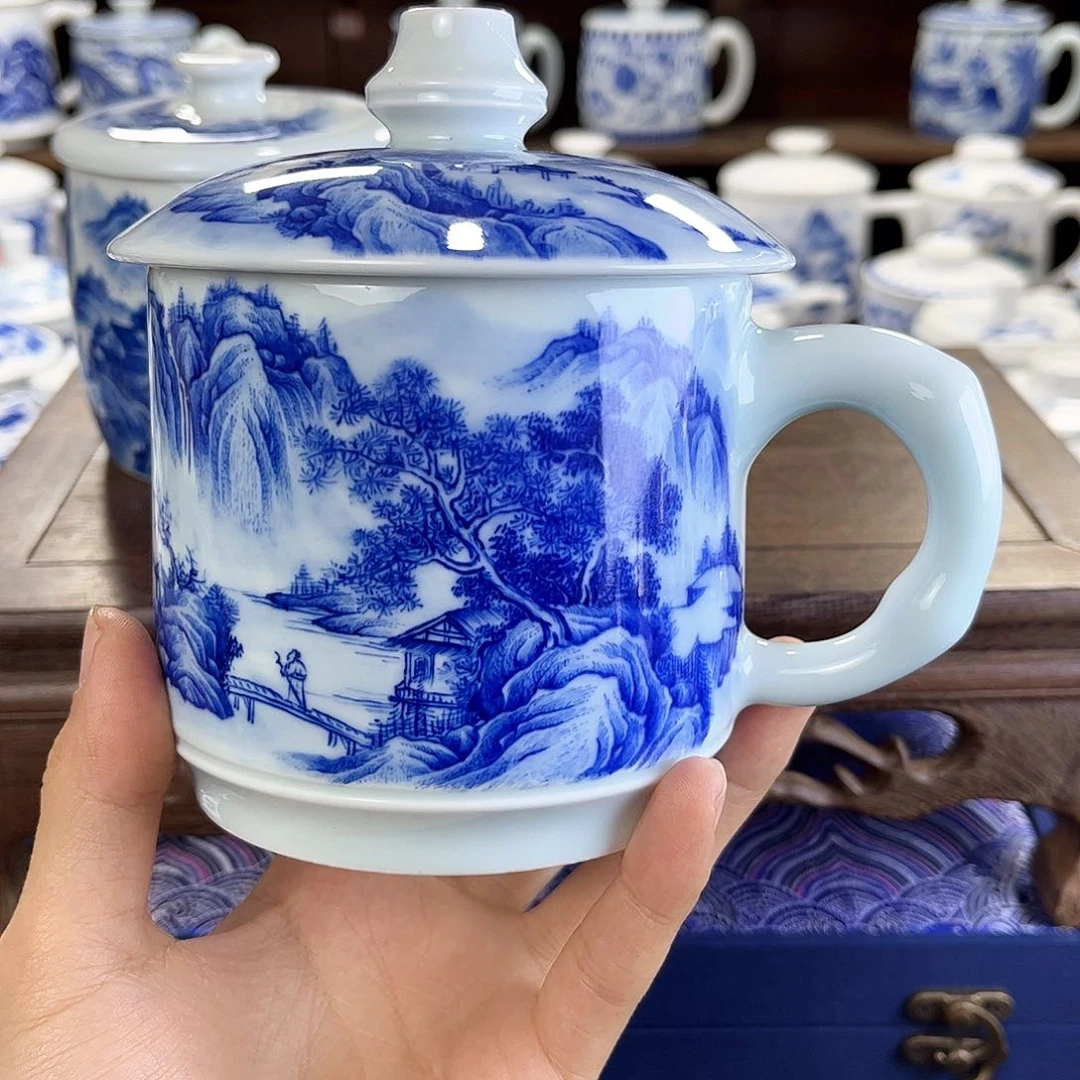 用****4景德镇陶瓷马克杯带盖