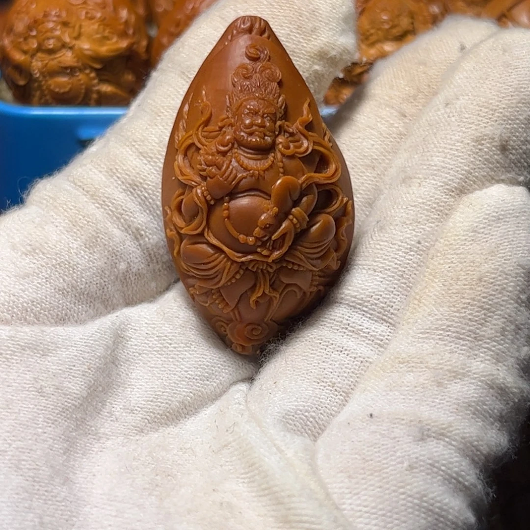 橄榄核吊坠梅林核黄财神孤品福利