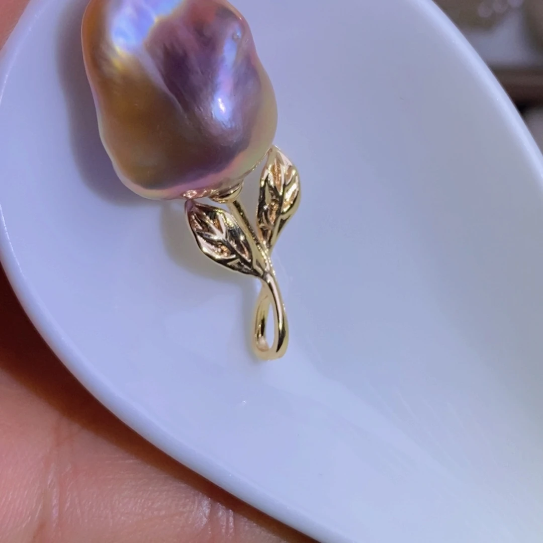 银S925镶嵌天然淡水珍珠淡水珍珠