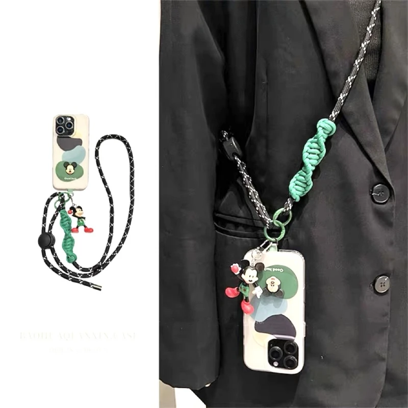 卡通立体米奇公仔挂件斜跨挂绳适用苹果16手机壳华为荣耀oppovivo