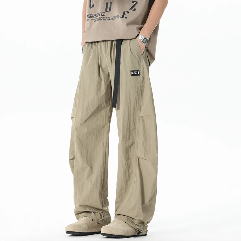 2025夏季新款休闲裤时尚百搭直筒裤宽松潮流男士休闲裤机能伞兵裤